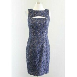 Black Halo navy lace cutout dress sz 8